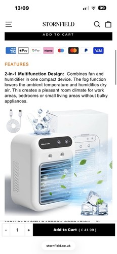 Portable desk top cool air
